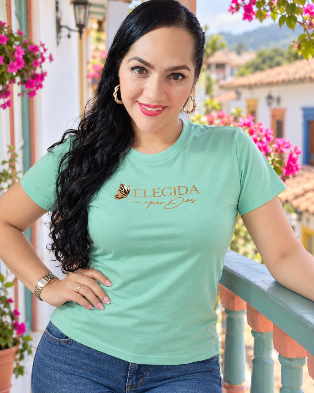 Camiseta algodón licrado semiajustada