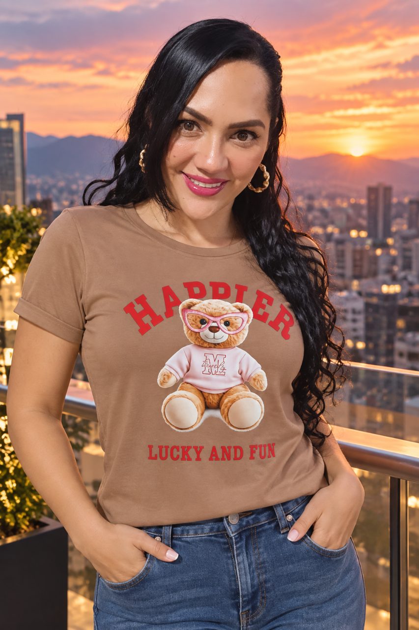 Camiseta algodón licrado manga doblada